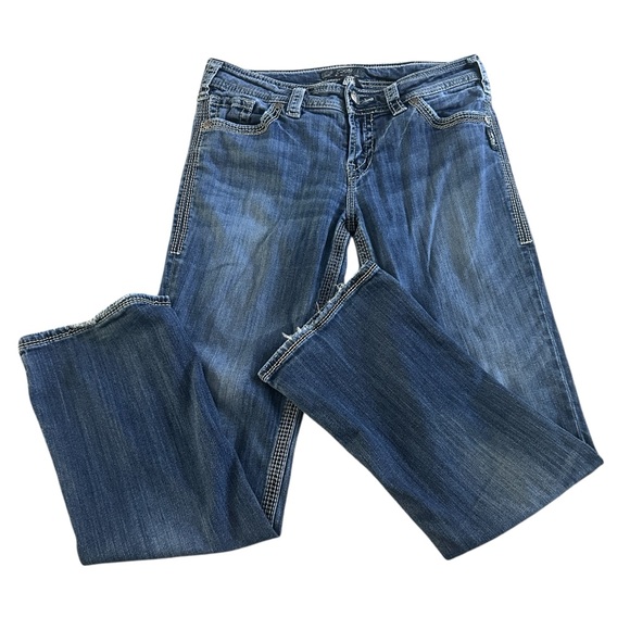 Silver Jeans Denim - Silver Suki 17” Surplus‎ Embellished Pocket Denim Jeans 30 X 31
